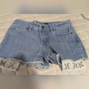 Hurley Girls Size 12  Distressed Denim Shorts